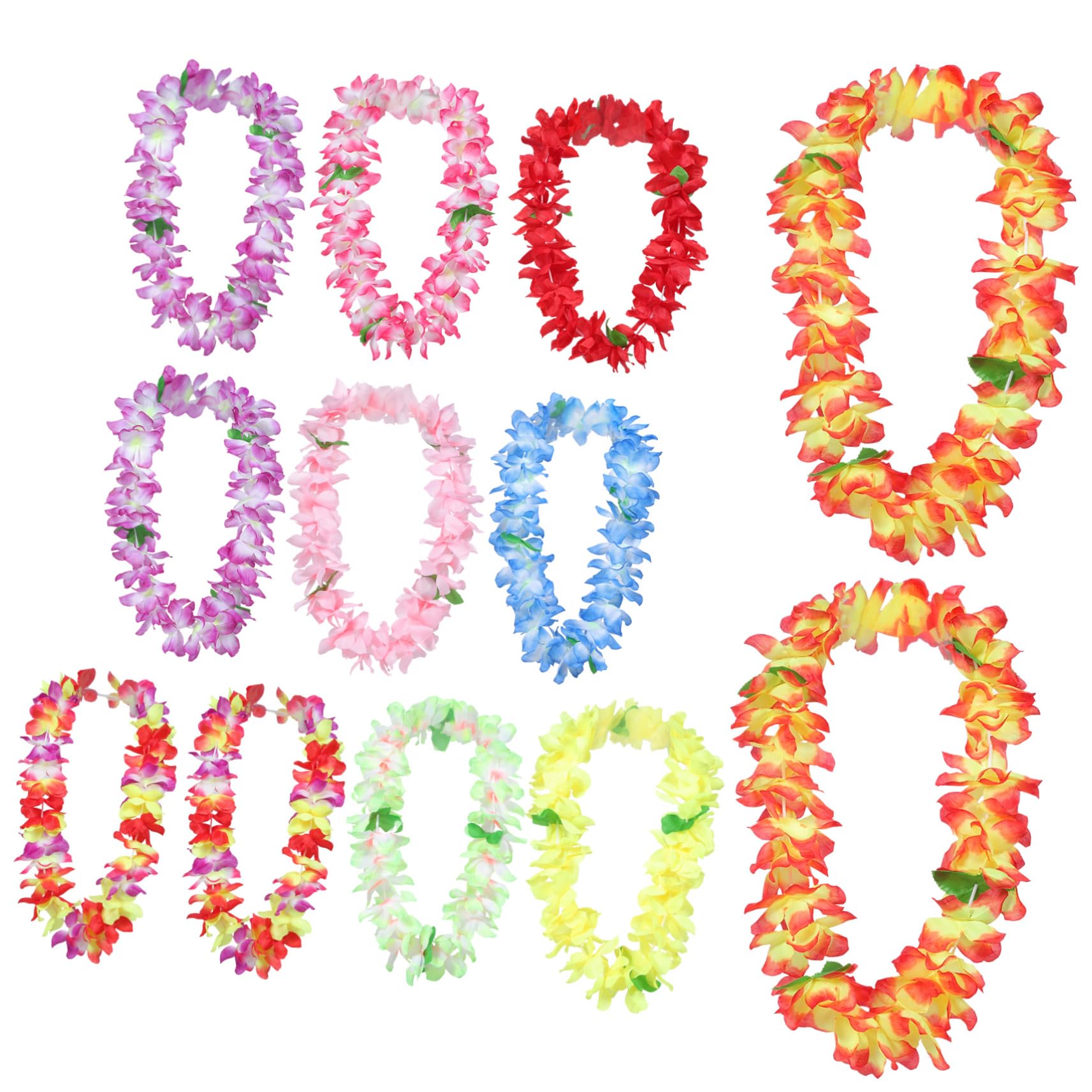 Abaodam 12 Piezas Favores De La Fiesta Hawaiana Guirnalda De Verano Collar De Flores Hawaianas Collar De Fiesta De Verano Guirnaldas Hawaianas De Verano Ropa Banquete Tela Bulto
