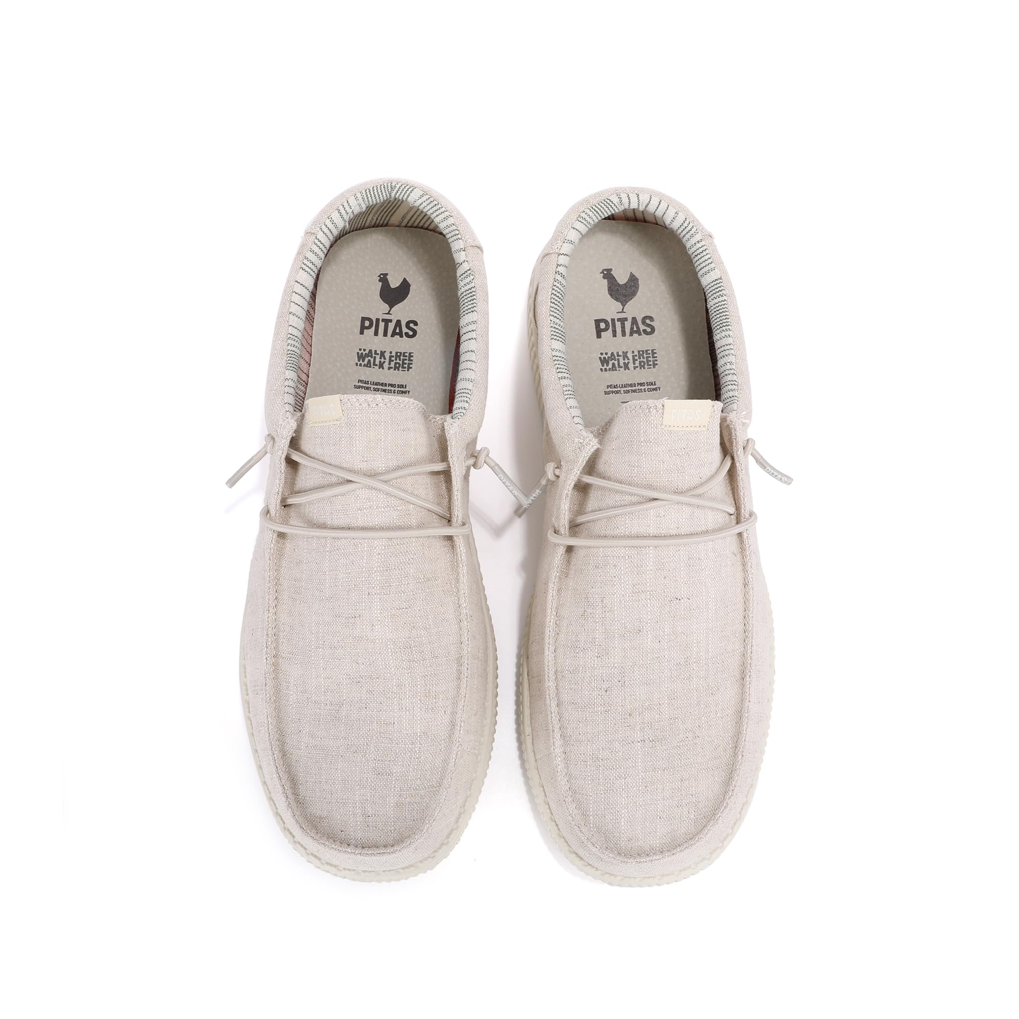 PITAS WP150 Linen Mocasines de Hombre Náuticos Casual Zapatillas de Tela Sin Cordones