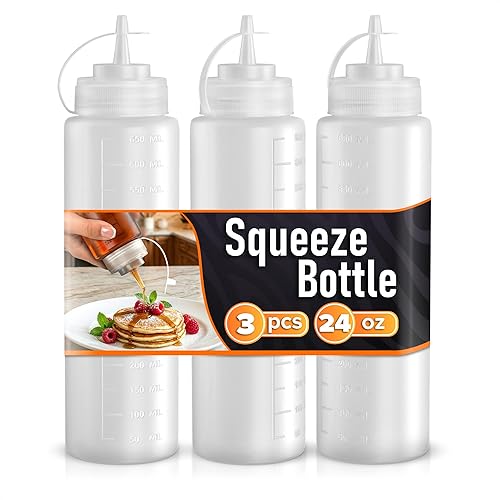 Miniatura 22 de Juego de 6 botellas invertidas para condimentos de 16 onzas, diseño mejorado con juntas de sellado adicionales, válvula de cierre automático