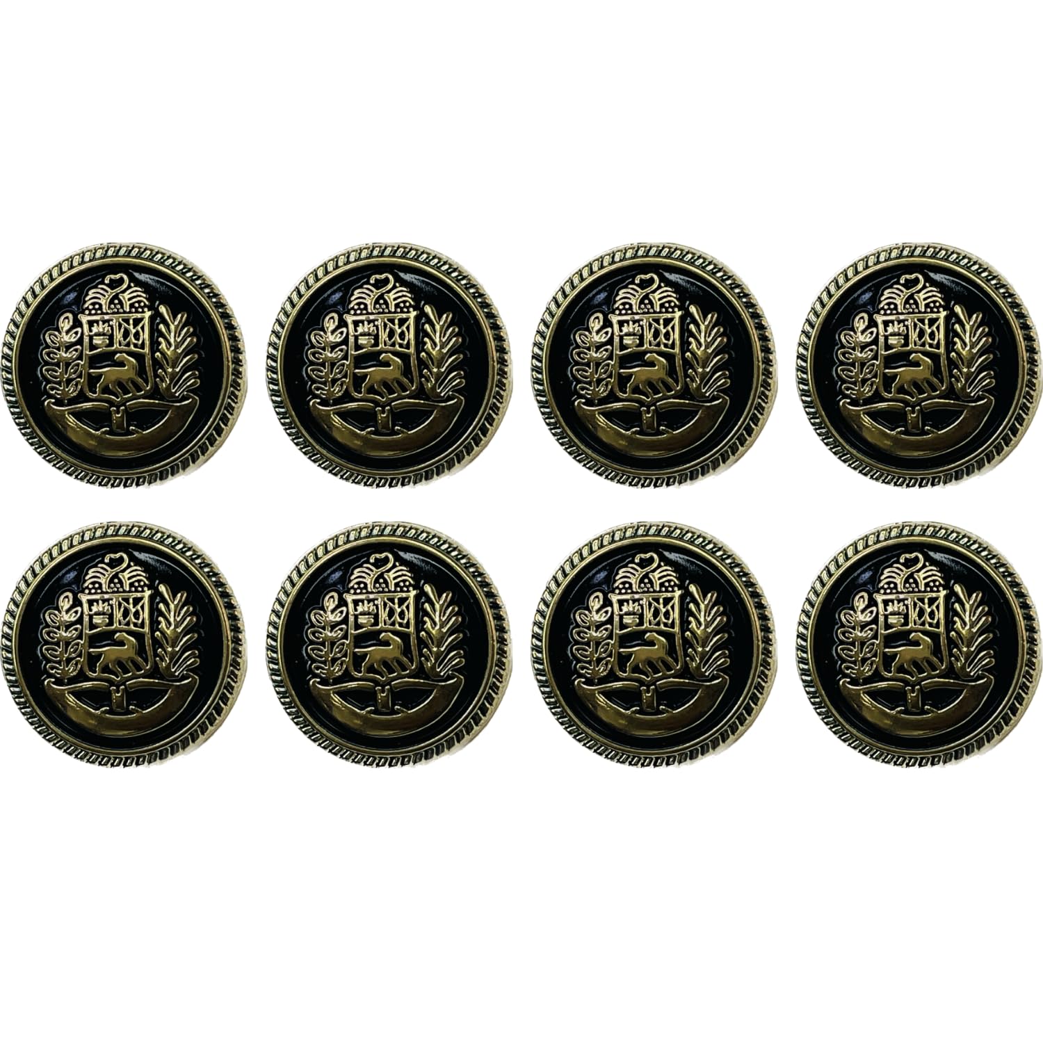 Ani Accessories Metal Button Shank Black Enameled 3D Dinosore Design for Coat Blazer Suit, Sherwani, and Bandhgala Indian Dresses Sports Coat Uniform Jacket (Pack of 8 Big, Black & Golden)-picture-27