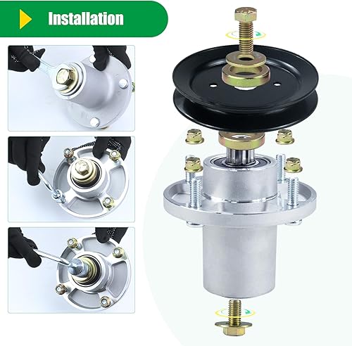 Miniatura 8 de Paquete de 3 husillos 607418 con polea 604664 que sustituyen a Hustler 607418 husillo 607418, 601804 Hustler 601804 Conjunto de husillo, Hustler