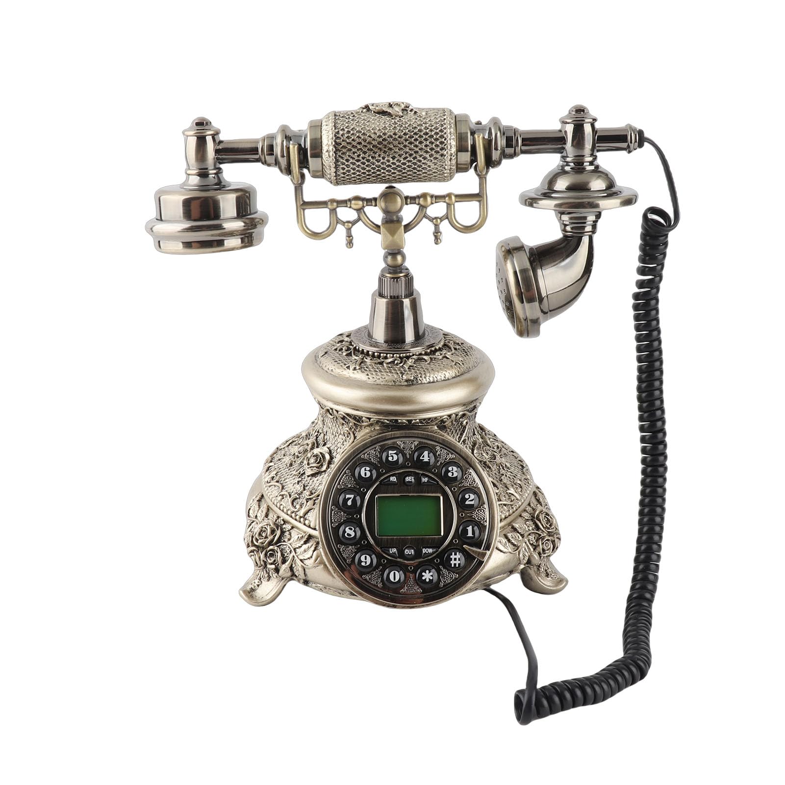 MS - 5700D EU Telefono fisso in stile retrò per casa e ufficio, telefono da scrivania con display del numero chiamante, composizione automatica via IP e richiamo del registro