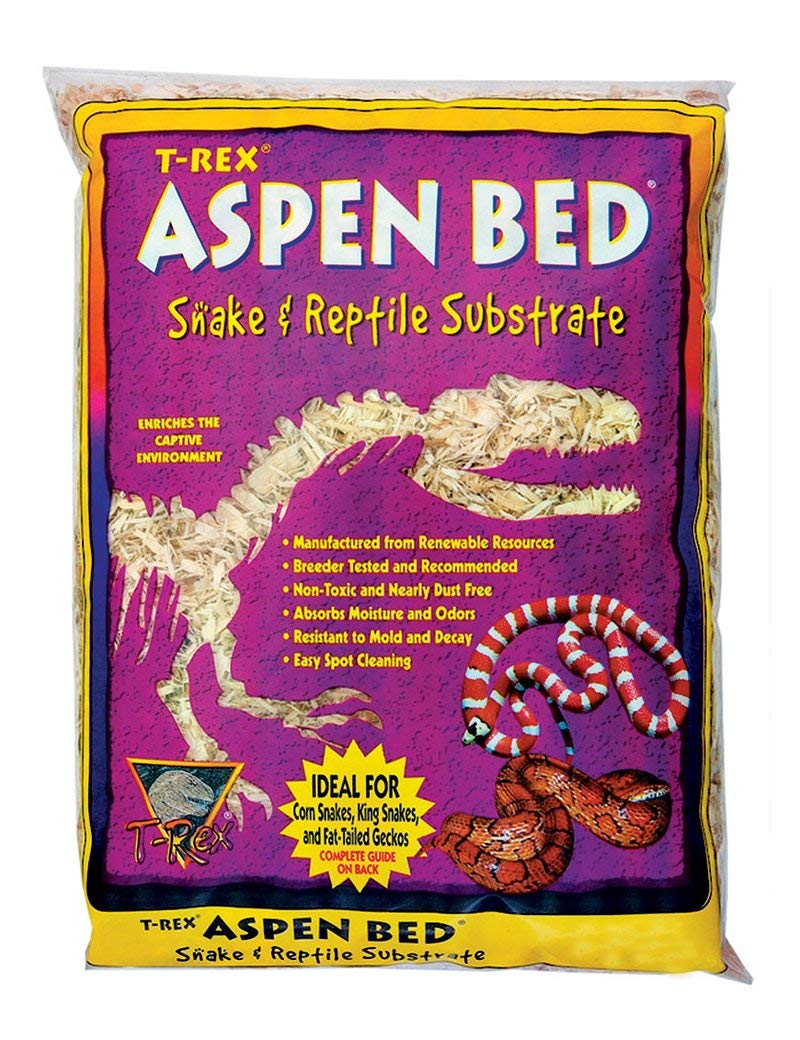T-Rex Reptile Terrarium Substrate Bedding - Aspen Bed 5qt bag (8qt)
