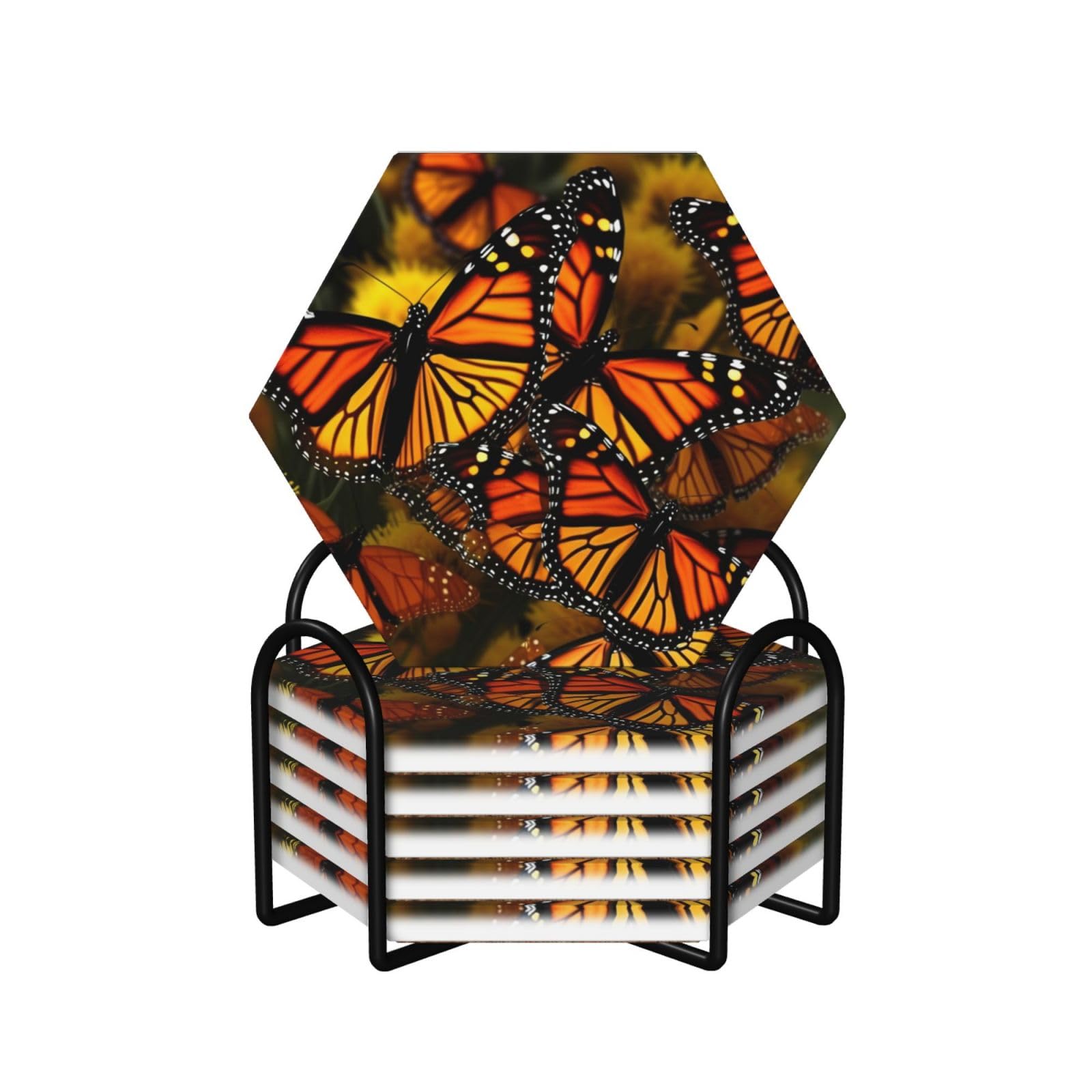 Dessous de verre papillon en céramique pour embellir vos apéritifs