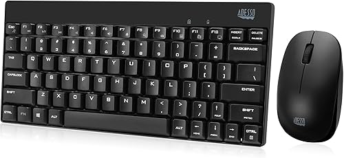 Miniatura 1 de Adesso WKB-1100CB - Combo de teclado y mouse, ergonómico, natural, resistente a derrames, color negro