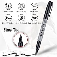 Vista 2 de Black Permanent Markers Bulk Fine Tip 500 Pack,Use for Halloween,Waterproof Permanent Marker Pens with Quick Drying on