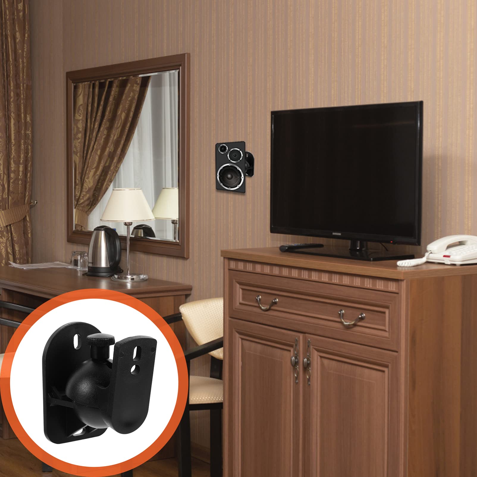6sets Supporti Parete Per Altoparlanti Di Staffe Regolabili Per Diffusori Surround Resistente e Facile Da Installare Per Casa e Ufficio