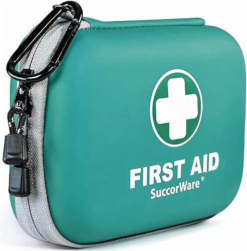 Mini kit de primeros auxilios de 150 piezas, kit médico pequeño con carcasa dura, kit de primeros auxilios de emergencia para automóvil, viajes,