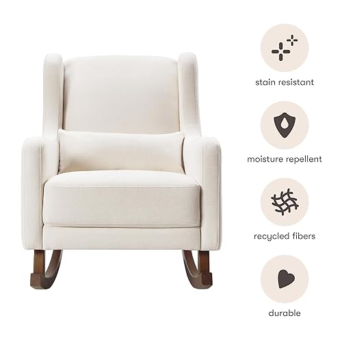 Miniatura 25 de Babyletto Kai Rocker in Performance Dijon Eco-Twill, repelente al agua y resistente a las manchas, certificado Greenguard Gold y CertiPUR-US