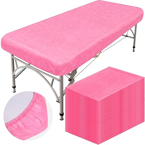 50 sábanas bajeras desechables de 39 x 87 pulgadas con elástico, fundas desechables para cama de masaje, para spa, salón de belleza, fundas
