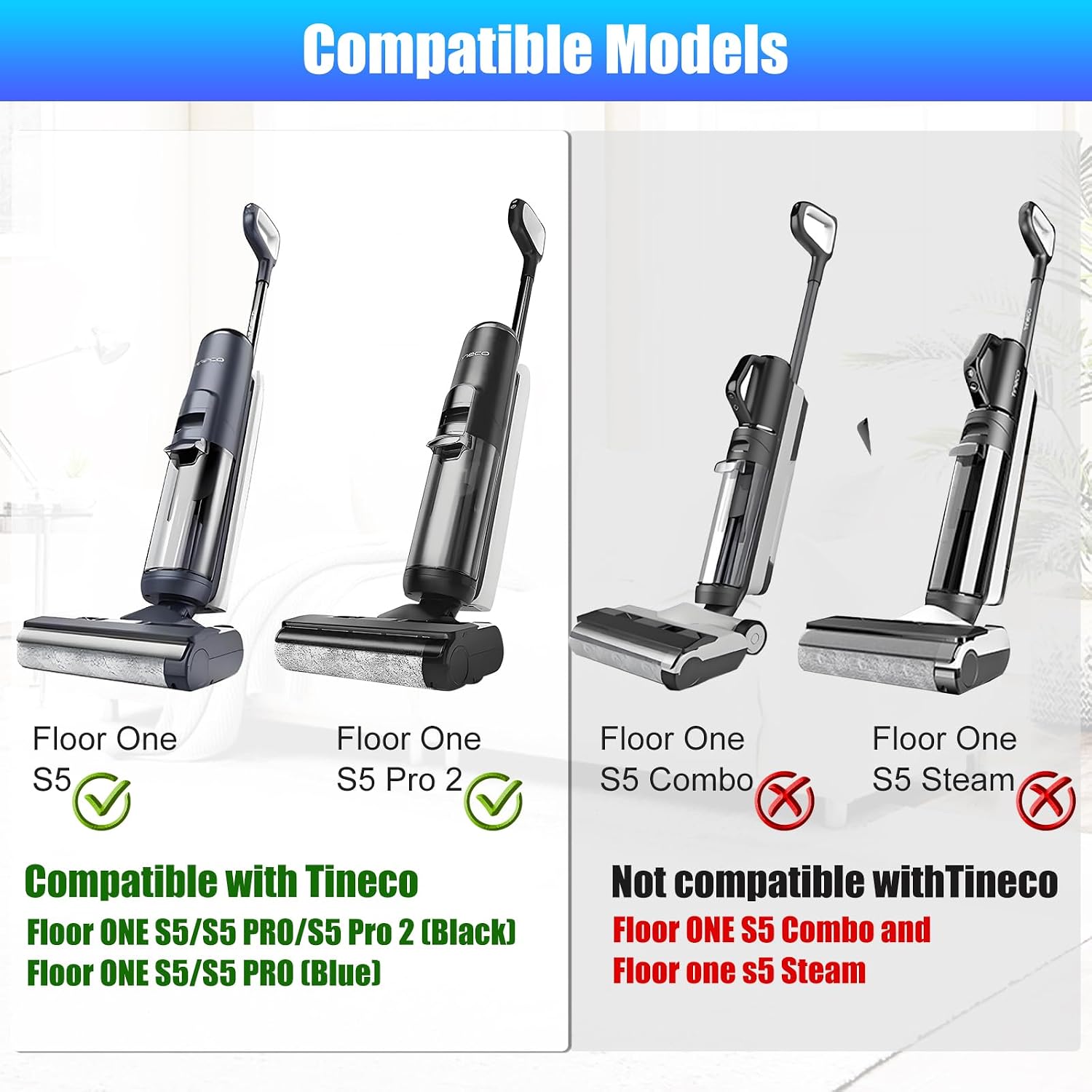 【NOT Universal】【S5/S5 Pro Only】 Replacement Brush Rollers for Tineco Floor ONE S5/S5 PRO Cordless Wet Dry Vacuum Cleaner 【NOT for S5combo & Nor Other Models】