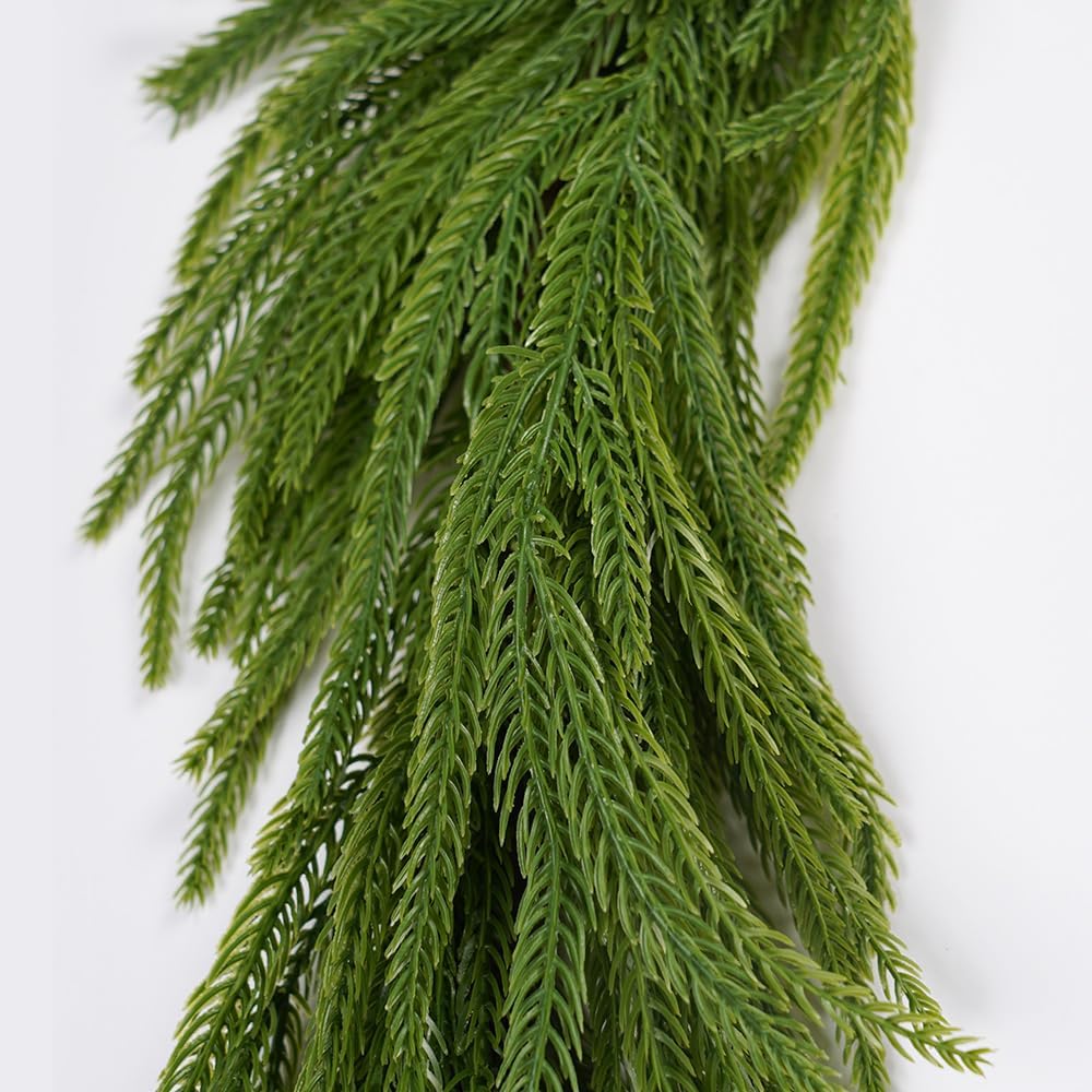 Melorca&Guilla Norfolk Pine Garland,1Pcs 6ft Real Touch Norfolk Pine Garland Realistic Christmas Garland for Christmas Decorations (1, 6ft-001) - Image 2