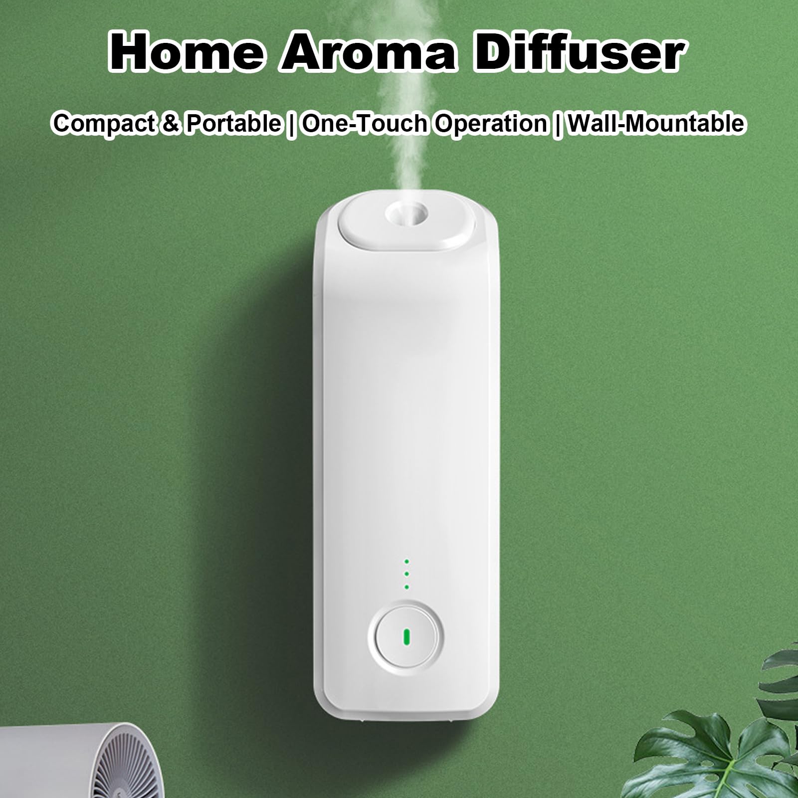 Domowy Dyfuzor Zapachowy Do Montażu Na ścianie, Dyfuzor Olejków Eterycznych Z 3 Regulowanymi Poziomami, Wyjmowany Dysk Atomizujący, 160x55x48mm Do łazienki, Sypialni, Biura