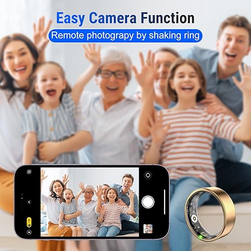 Miniatura 2 de Smart Ring Fitness Tracker for Women & Men, Heart Rate, Blood Oxygen, Blood Pressure, Sleep & Step Monitor, IP68 Waterproof Health Ring, Compatible