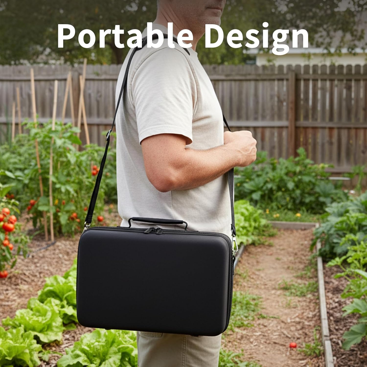 Boobowl 36 Slots Seed Storage Organizer, Hard Shell Seed Holder with Labels, Dry Storage Container for Garden Vegetable Seeds, Sturdy Carrying Bag with Handle and Shoulder Strap (Box Only)