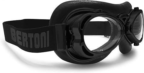 Miniatura 2 de Bertoni Gafas de aviador de motocicleta para mujeres y hombres, cromadas, color negro, tamaño Compaq Italia AF77