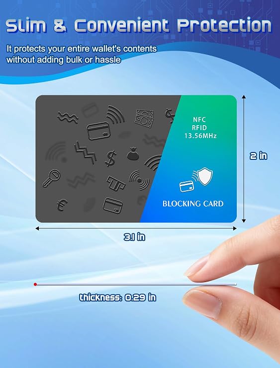 RFID Blocking Cards for Protect Wallet: Helps Block Contactless Card Scans