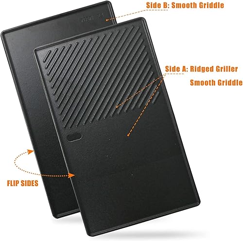 Miniatura 6 de Uniflasy 7637 - Rejillas de hierro fundido de 17.5 pulgadas para Weber Spirit E210 E220 S210 S220 con control frontal, placa de plancha reversible