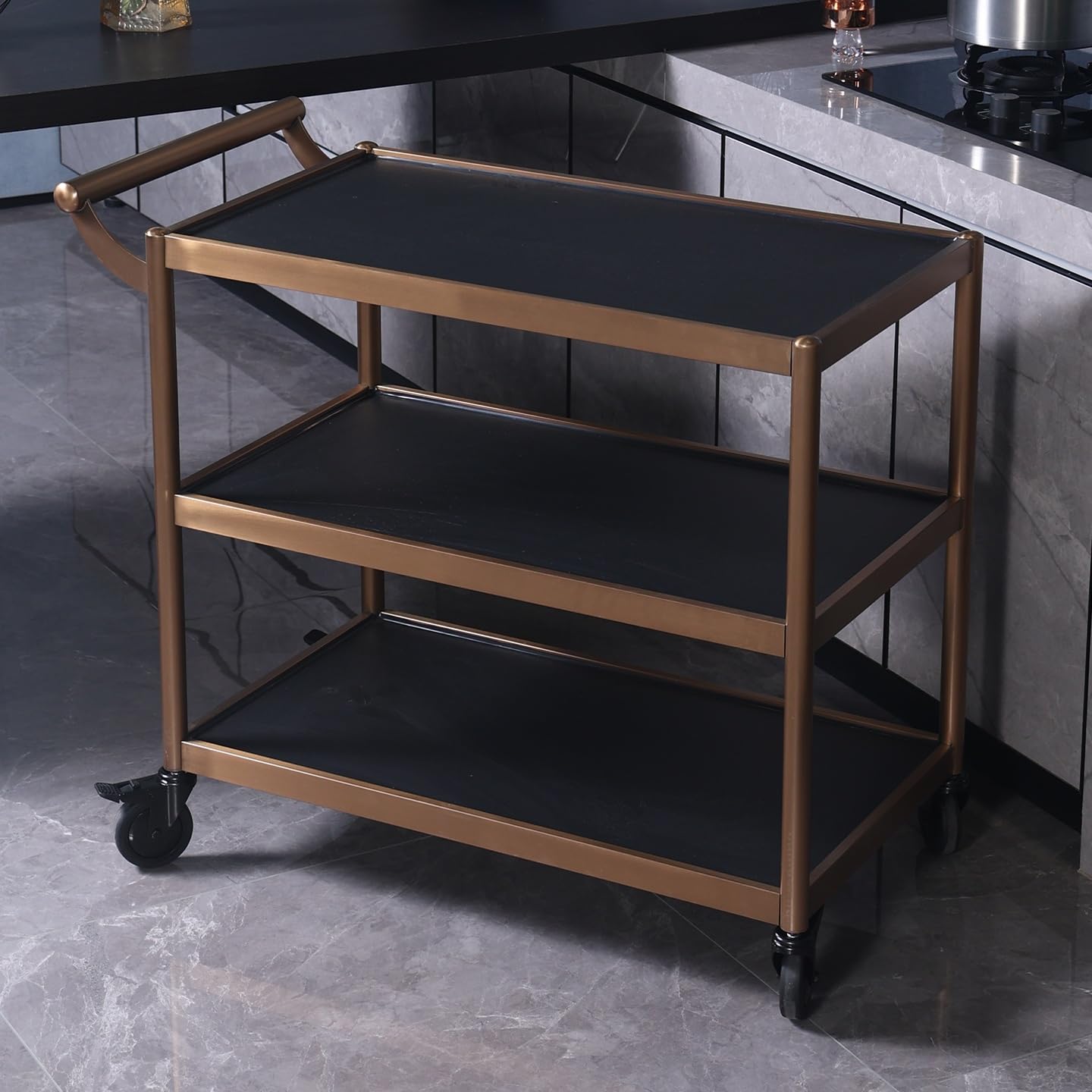 Carrello portautensili Industriale a 2 e 3 Ripiani in Acciaio Inox con 4 Ruote silenziose e bloccabili, Carrello Multiuso Mobile e Resistente per Garage, Officina, Magazzino e Ufficio domest