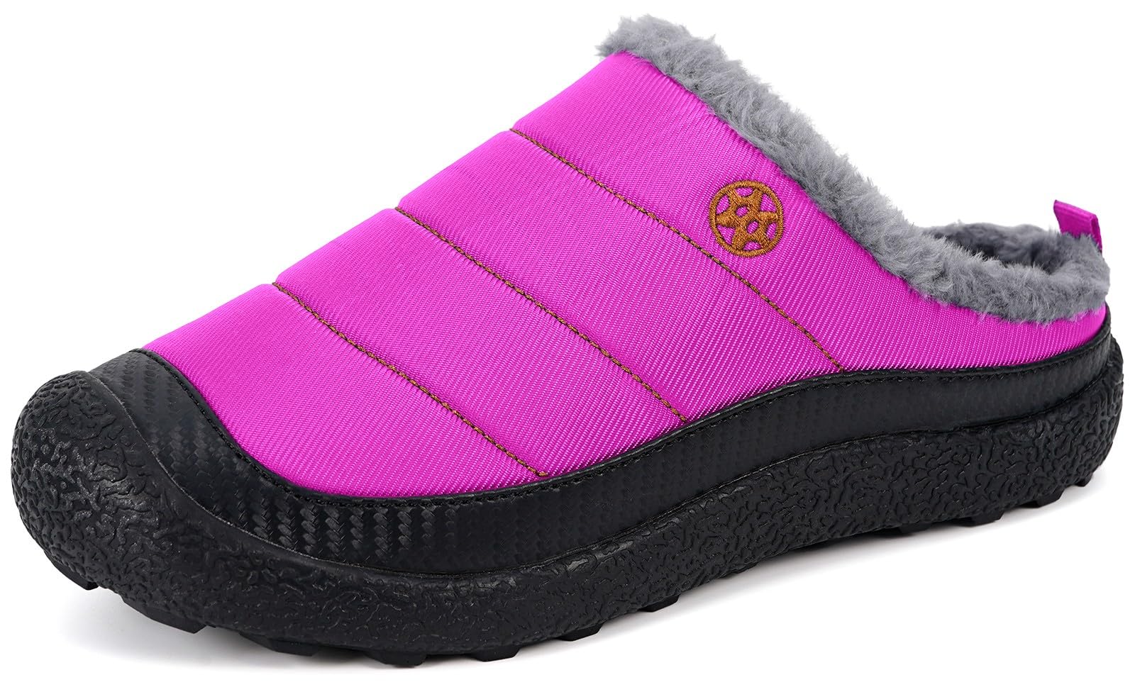 Womens Mens House Slippers Slip on Snow Winter Warm Fully Fur Lined Slippers Indoor Outdoor Shoes