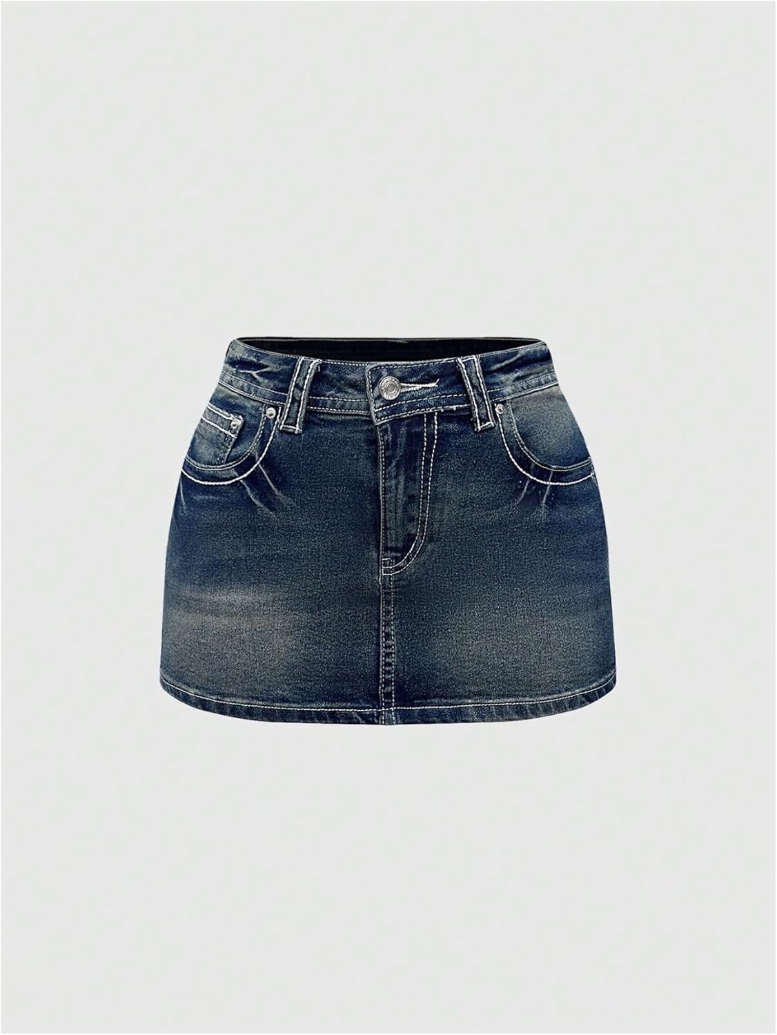 Floerns Women's Y2k Butterfly Denim Skirts Low Waist Stretch Bodycon Mini Skirt - Image 2