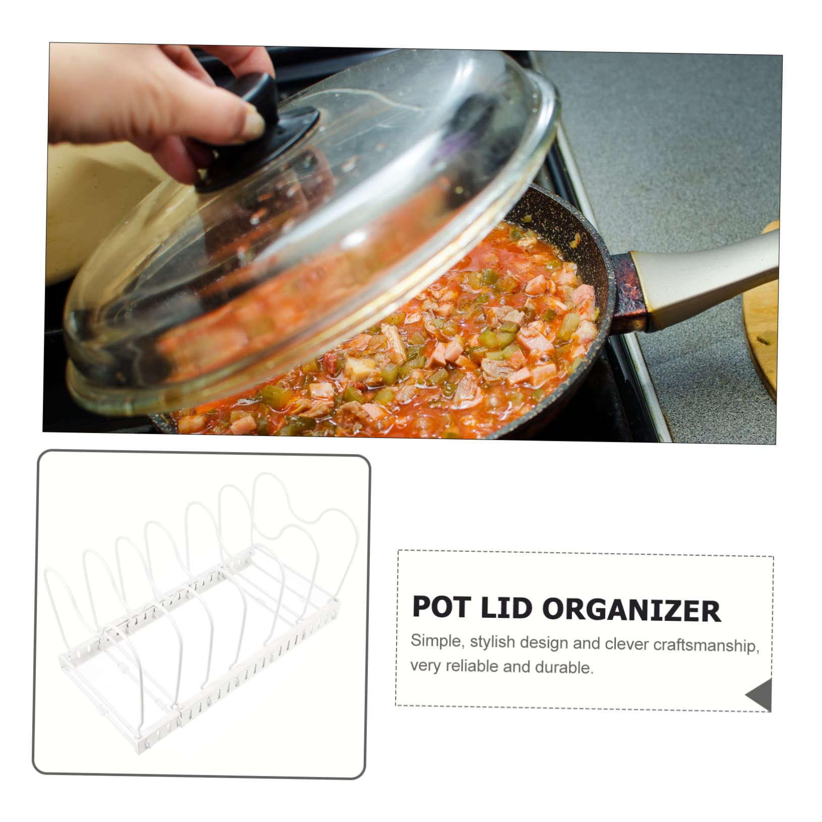 Rejilla Telescópica Para Tapas De Ollas Soporte Metálico Sin Perforaciones Bandeja Para Guardar Tapas De Ollas Cocina