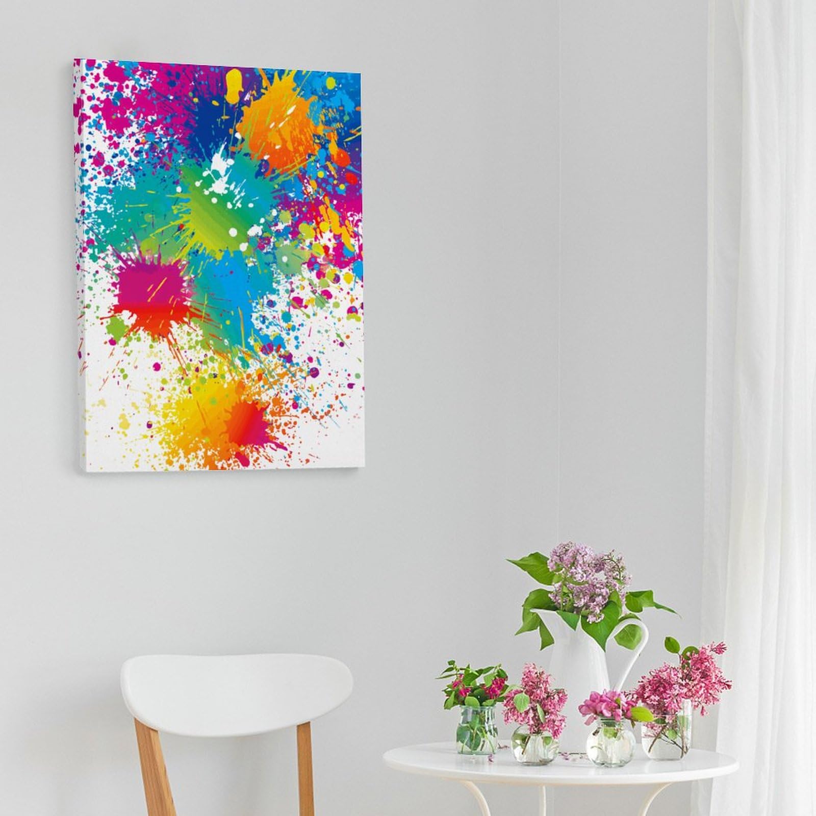Amazon.co.jp: アートパネル カラフルな ペンキ柄 (2)(1) キャンバス