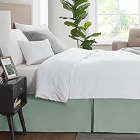 Vista 22 de Nestl - Falda plisada de cama de fácil ajuste, con caída a medida de 14 pulgadas, microfibra suave de doble cepillado, con calidad de hotel