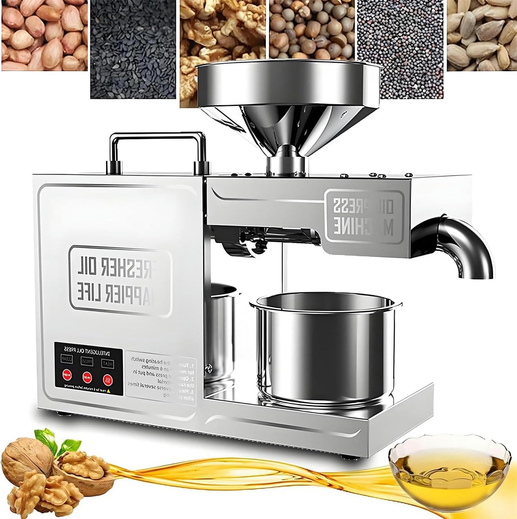 Machine à huile automatique pour faire son huile de sésame et de cacahuète bio en cuisine