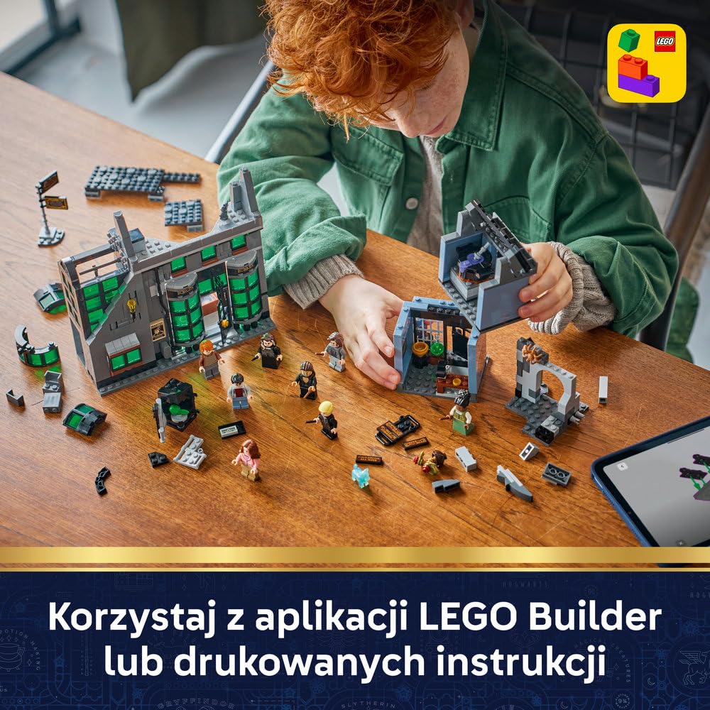 LEGO Harry Potter Magiczne sklepy na ulicy Śmiertelnego Nokturnu 76471 | Modele sklepów, zestaw z figurkami, prezent dla fana Harry’ego Pottera 8+, zestaw klocków dla dzieci, 788 elementów