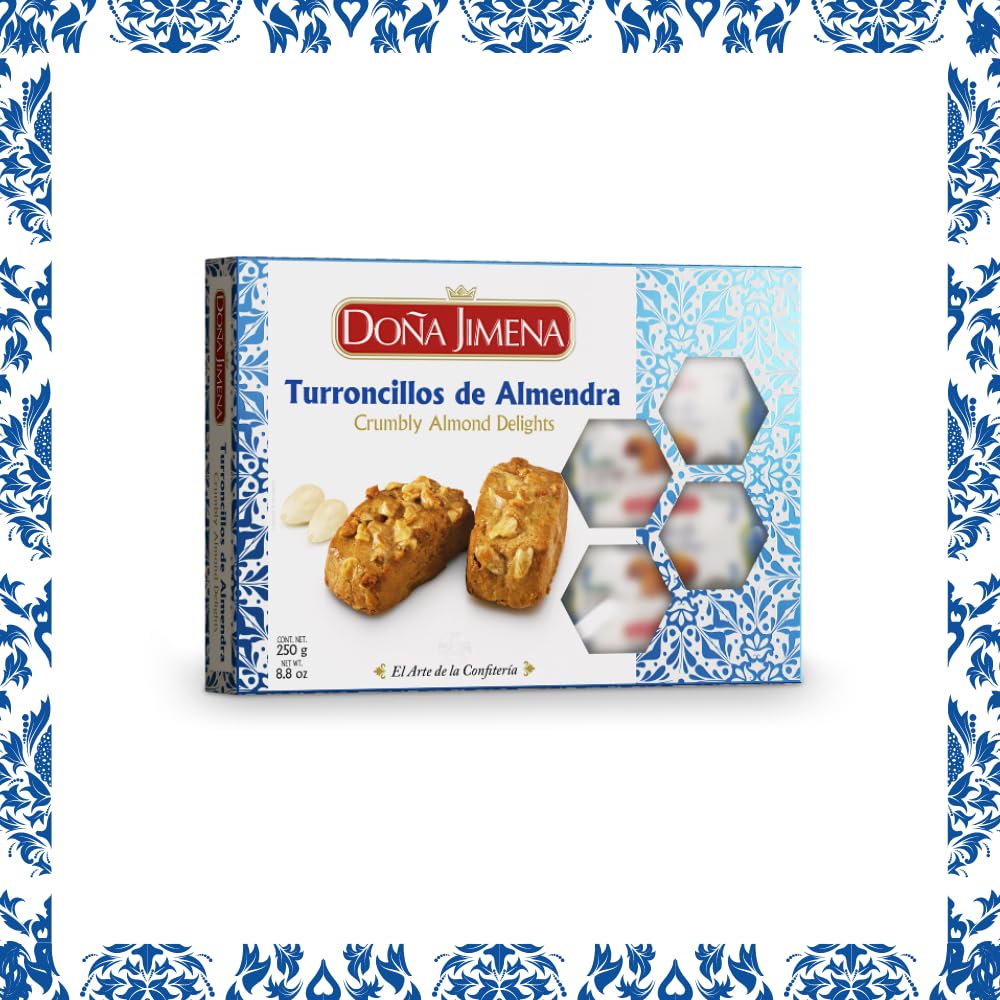 DOÑA JIMENA - Turroncillos Crujientes, Calidad Suprema, Placer al paladar, Para disfrutar, Sabor auténtico, Típico Dulce Navideño, Receta Artesanal, 250g
