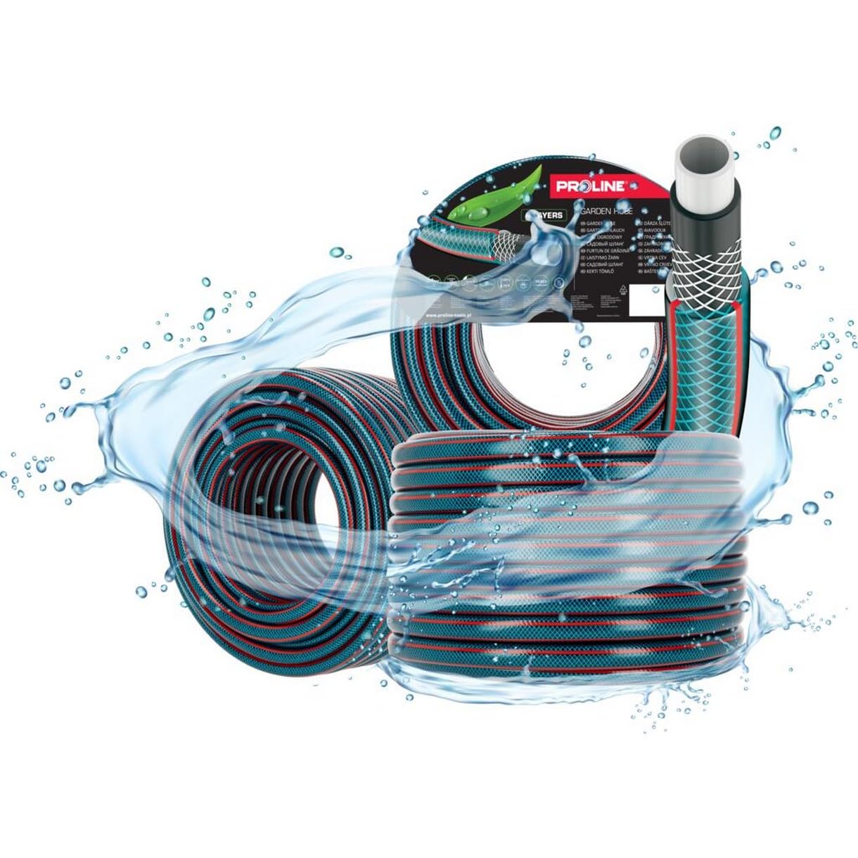 Kolor Gartenschlauch 4 lagig Wasserschlauch, Bewässerungsschlauch, Garten Bewässerung, Schlauch 1/2" Zoll, 3/4" Zoll, 1" Zoll, 20 meter, 30 meter, 50 meter, mit Kreuzgewebe (50, 3/4 Zoll)