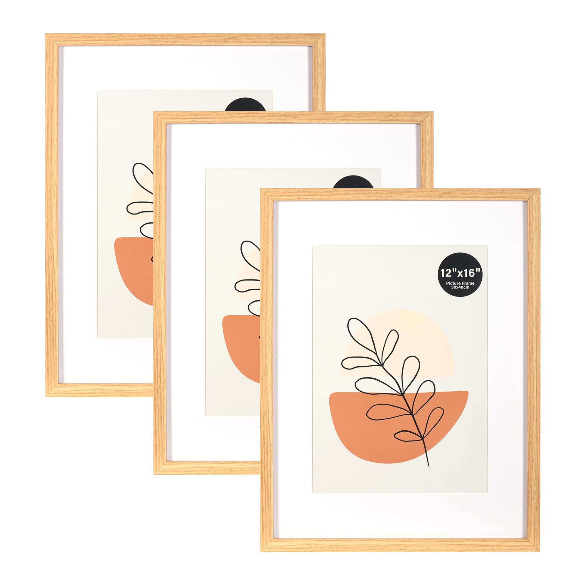 KAIWIN Picture Frame 30 x 40 cm Gold Set of 3 with Mount 21 x 30 cm (A4), Picture Frame 30 x 40, Gold Frame 30 x 40 cm with Acrylic Glass for Hanging, for Photos, Posters, Puzzles, Poster Frame โ image 1