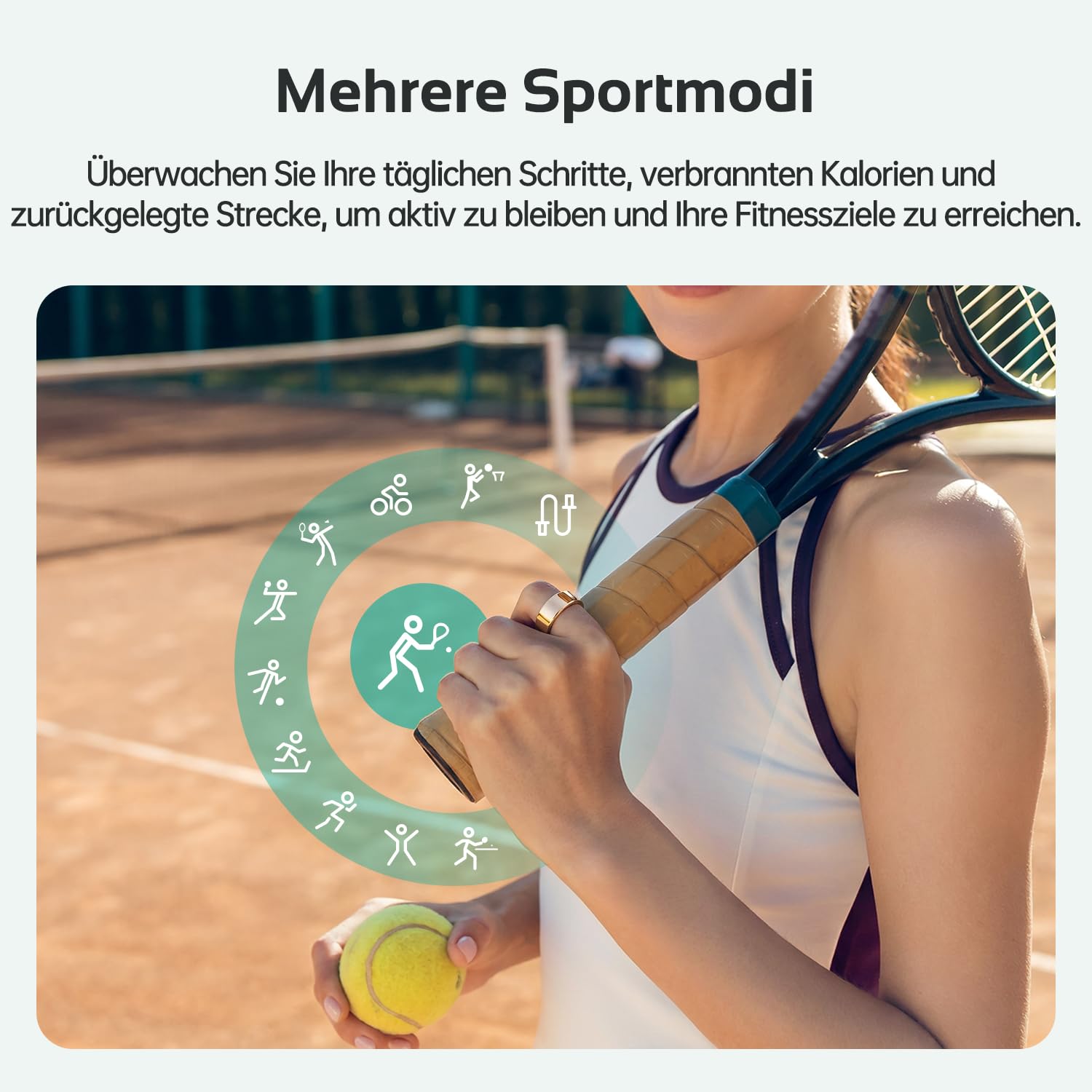 O Ring Smart Ring, Fitness Ring Tracker mit 8–12 Tagen Akkulaufzeit, Schlafüberwachung-Stress-Herzfrequenz-Frauen-Gesundheits Tracker,keine Abonnementgebühren,kompatibel mit iOS & Android,Roségold-9