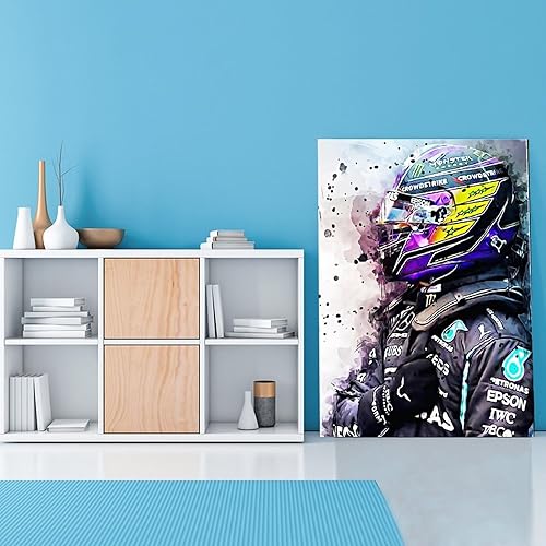 Miniatura 2 de AAHARYA Lewis Hamilton F1 - Póster de auto para decoración de pared (7) pósteres e impresiones de pintura en lienzo, cuadros artísticos de pared