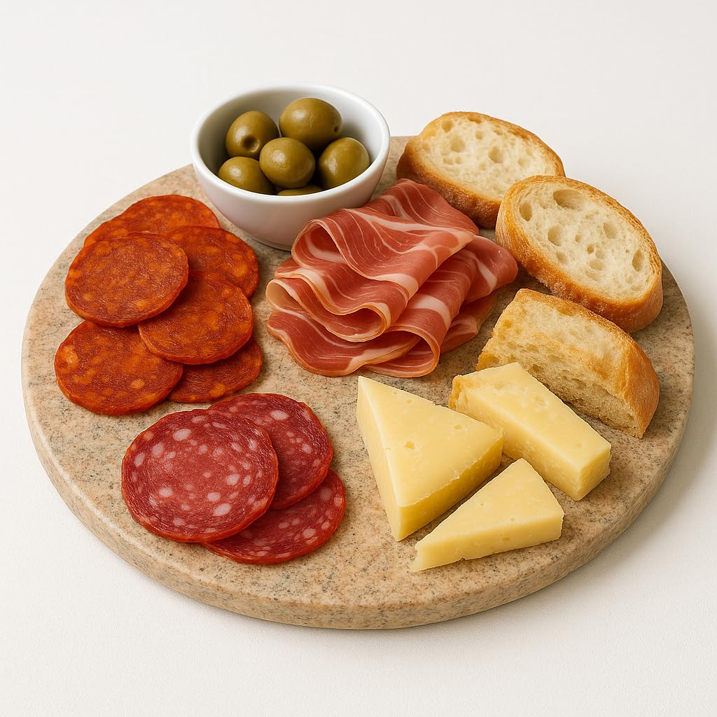 Planche à Découper en Granit Multicolore 40 x 30 cm H 1,5 cm | Élégante, Robuste et Artisanale | Idéale pour Fromages, Charcuterie, Pizza, Sushi | Made in Italy - Kalu Creations