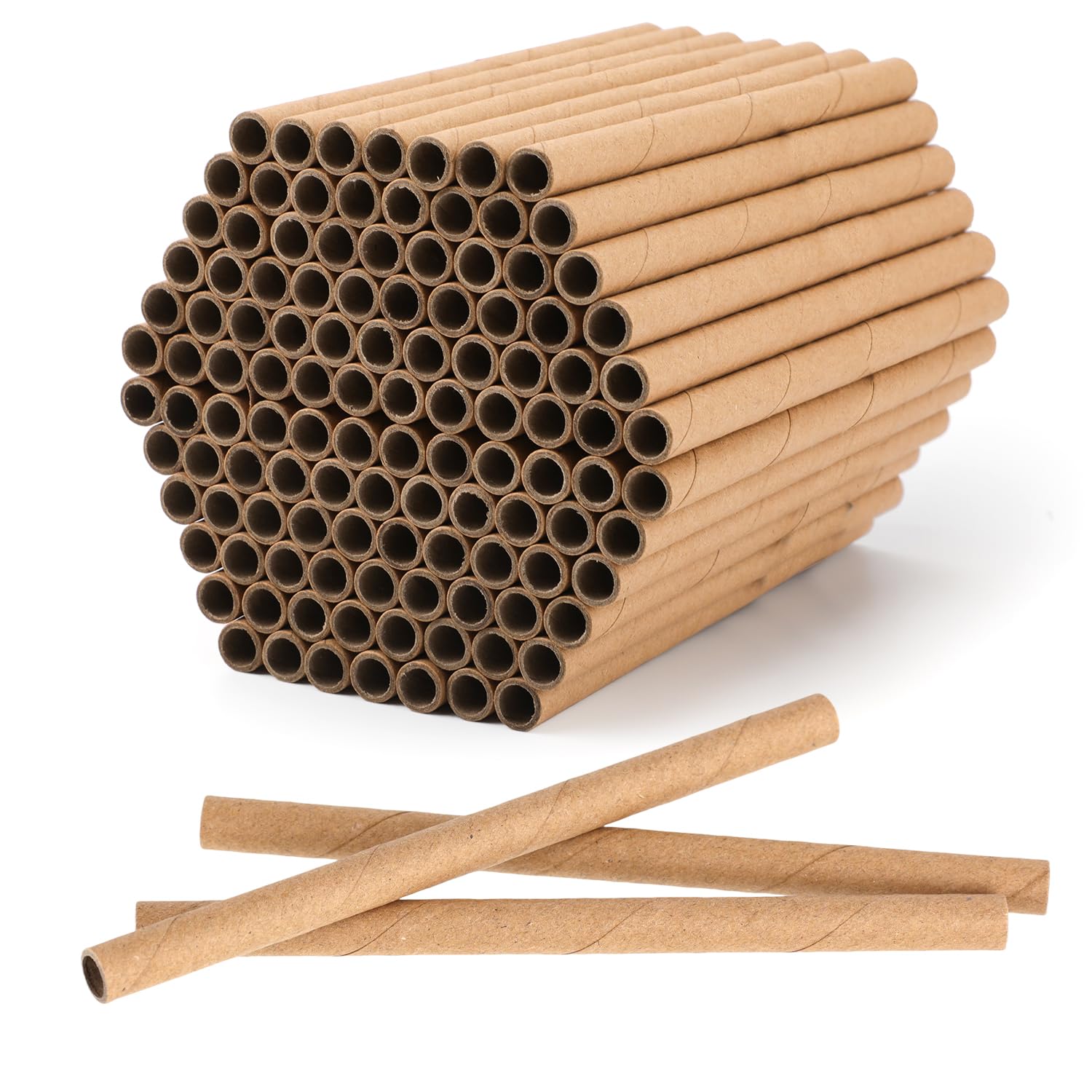 120pcs Mason Maison Abeille, 15,2cm Long Carton Recharges de Tubes d'Abeilles Diamètre Intérieur 8mm Inserts de Tubes Papier Nidification d'Abeilles Remplacement de Tubes Ruches d'Abeilles