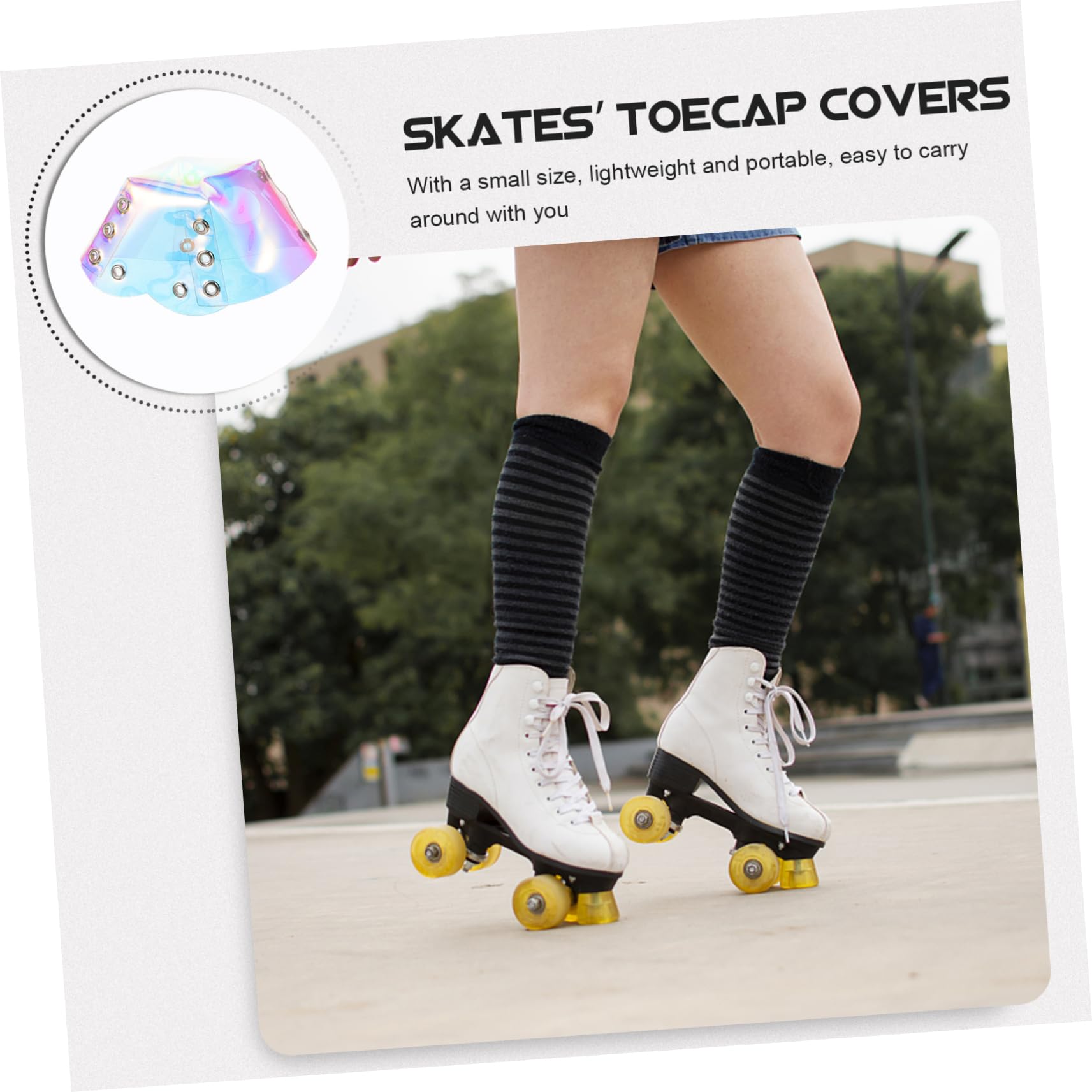 Kisangel Skate-Pads Skate-Schuhe Skateboard Skate-Tool Knöchel-Gel-Ärmel Schlittschuhe zubehör Rollschuhzubehör Skates Schuhüberzug Rollschuh-Zubehör Zehenkappen Rollschuhe PVC