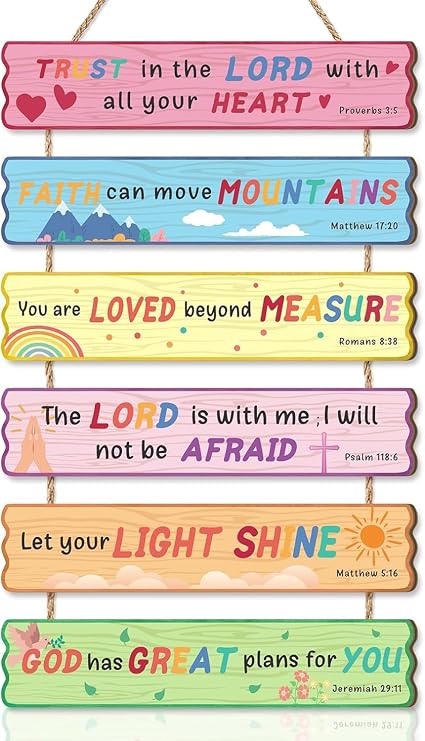 Bible Verses Wall Decor Christian Inspirational Signs Kids Room