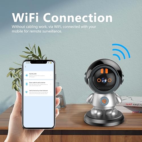 Miniatura 7 de Robot cámara de seguridad WiFi Cámara IP 3MP Llamada de un clic Cámara de vigilancia Pan 355 ° Inclinación 60 ° Visión nocturna Detección de