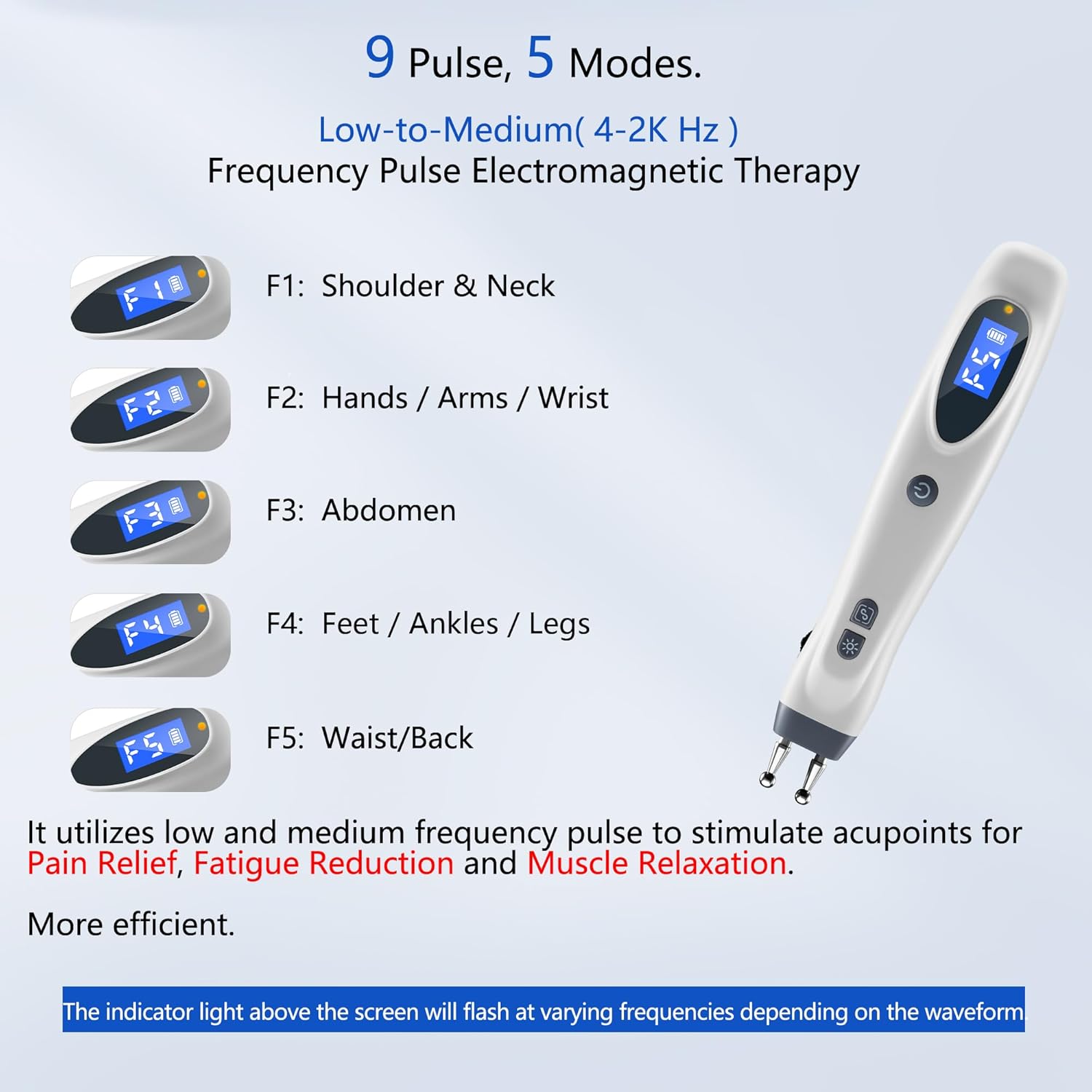 Electronic Acupuncture Pen Electric Meridian Acupressure Point Tool Massage Pulse Therapy Device for Pain Relief Rechargeable