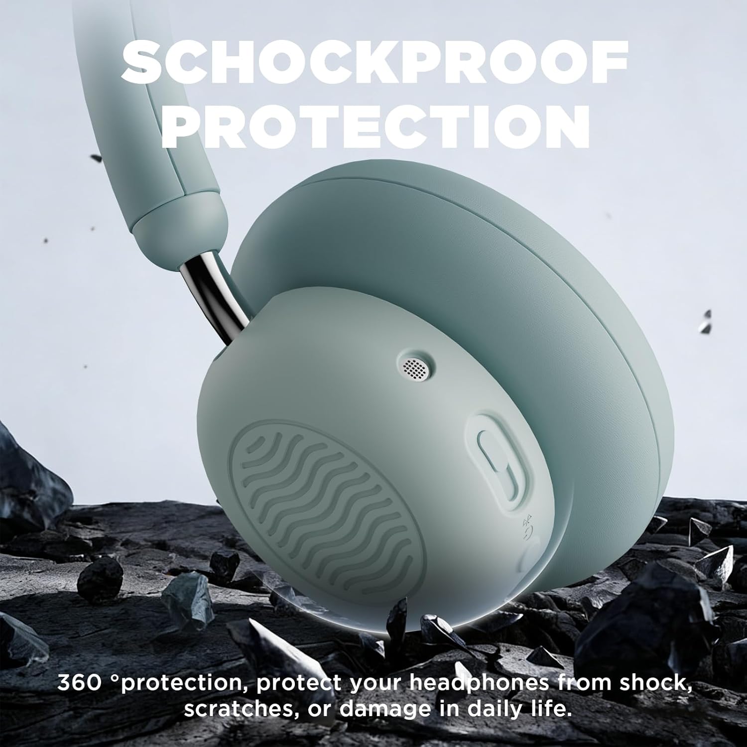 for CMF by Nothing Headphone Pro Shell Case Cover,Silicone Protective Shell Cover Compatible with CMF by Nothing Headphone Pro,Soft Anti-Scratch Shockproof Headphone Case Accessories (Light Green) - Image 4