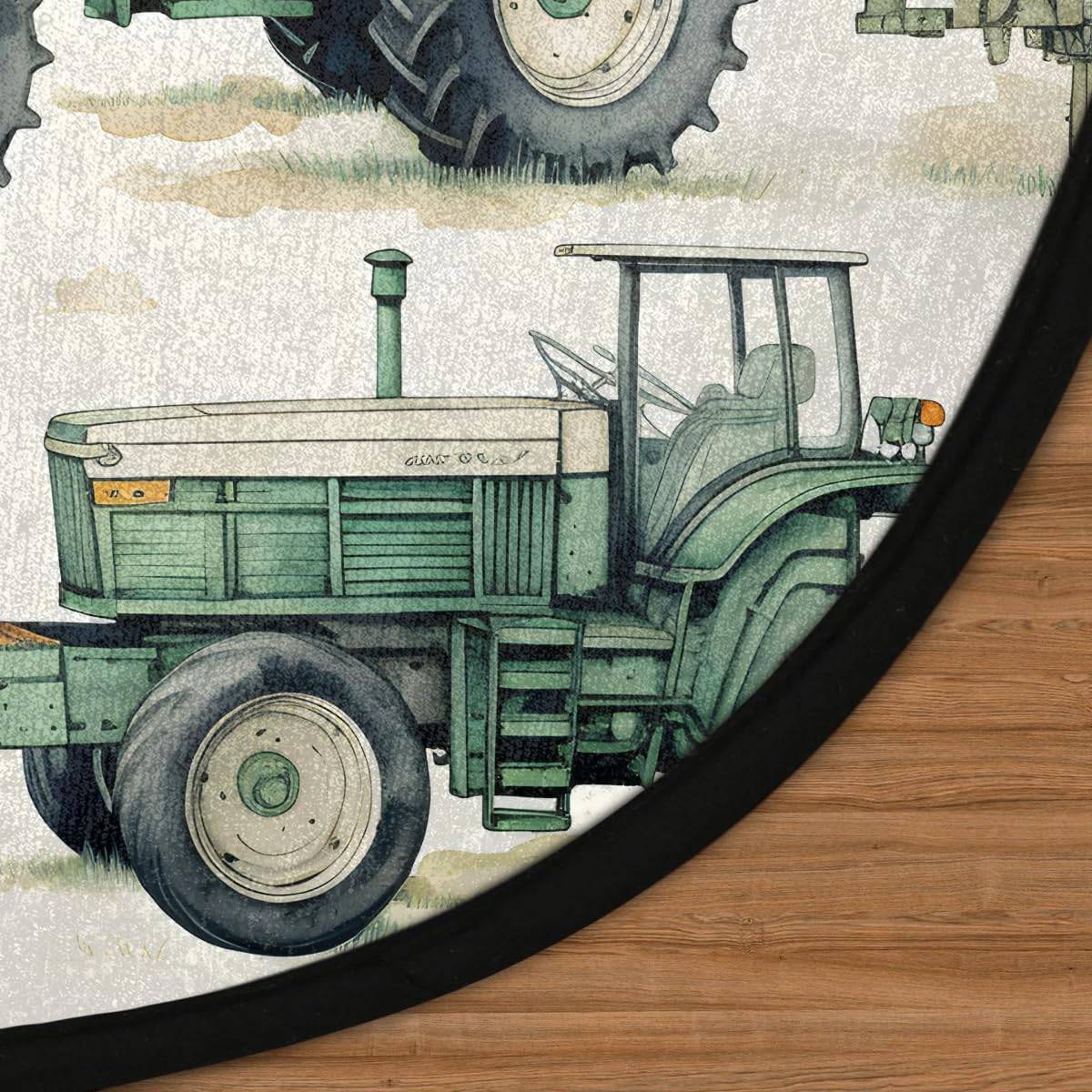 Tractor Truck 5ft Round Area Rug Washable Soft Circle Rugs Non-Slip Indoor Floor Mats Throw Rug Carpet for Nursery Kids Room Living Room Entryway Bedroom Bathroom Decor