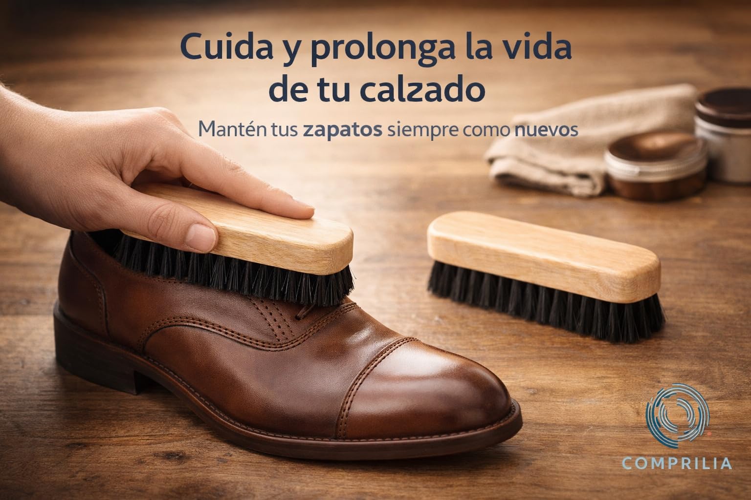 Cepillo para Zapatos de Madera Natural Pack 2 Unidades, Cepillo Limpiador para Calzado y Botas, Cerdas Firmes para Quitar Polvo y Suciedad, Cepillo Limpieza Zapatos Cuero y Ante.
