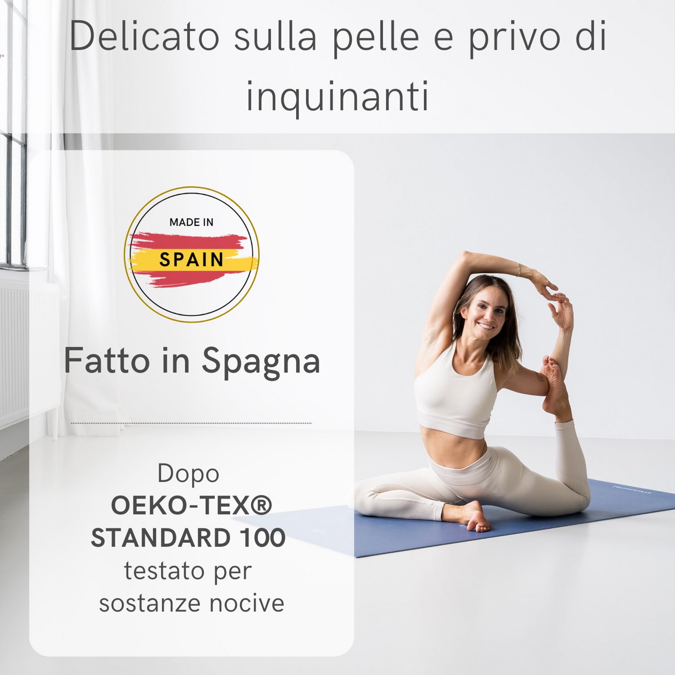 LOTUSCRAFTS Arise Tappetino Yoga, Antiscivolo, Prodotto in Spagna, Tappetino da Yoga in Gomma Naturale, 185 x 65 x 0,4 cm