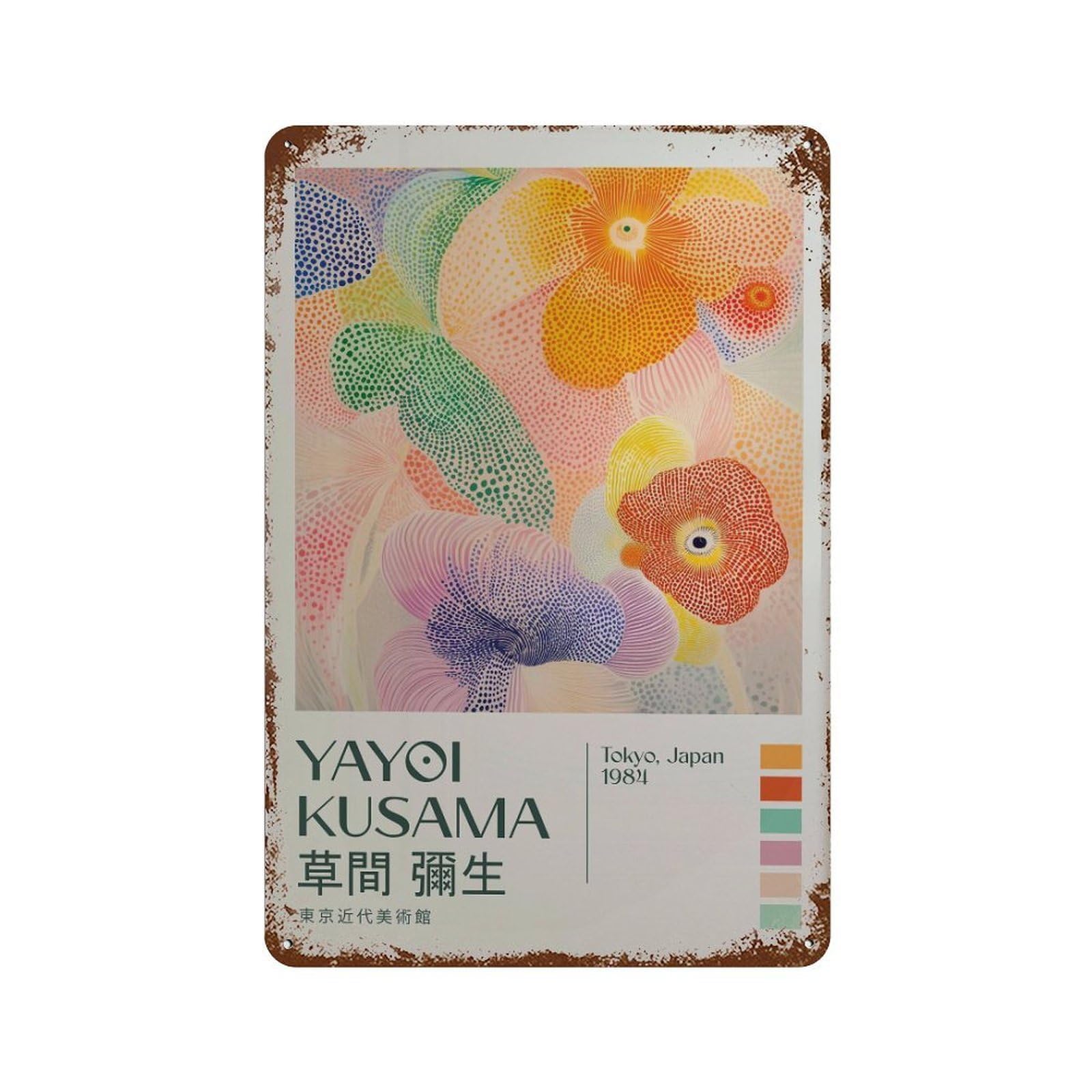xiaoxiaoshen Yayoi Kusama Modern Japandi Livingroom. Maximalist Exhibition2 Wall Decor Art Metal Tin Poster Modern Home Decor Art Home Bar Shop Decorations Vintage Sign 30x20cm