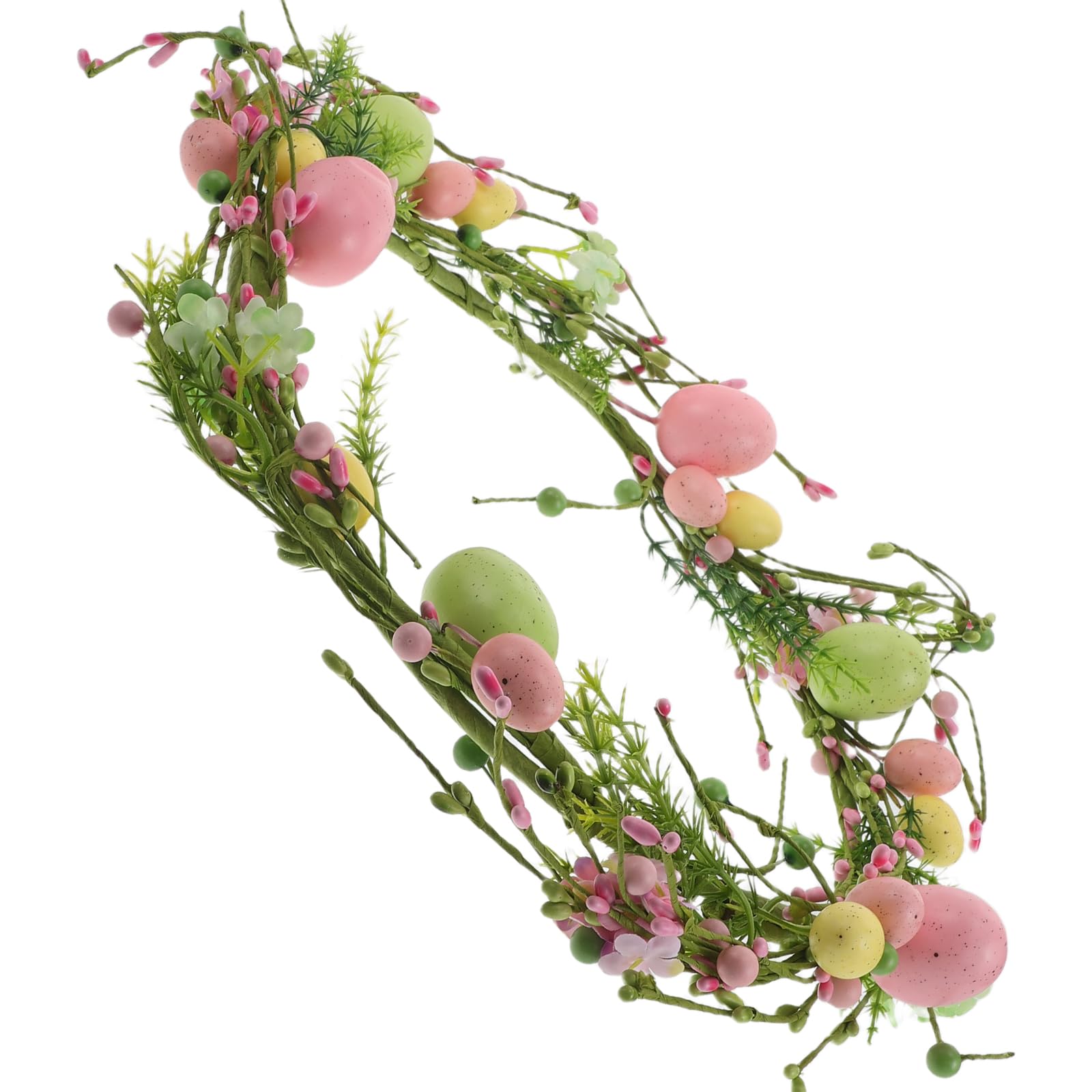 VICASKY Ghirlanda Pasquale Decorativa con Uova Primaverili e Bacche Artificiali, Ghirlanda da Appendere alla Porta per Feste e Decorazioni di Casa Interne ed Esterne, Decorazione Floreale
