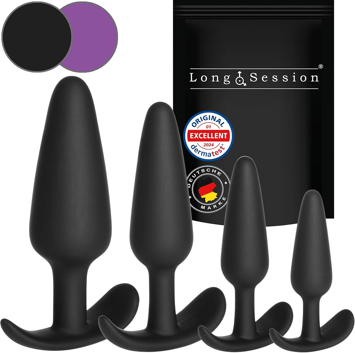 Analplug Set DAS ORIGINAL aus hautfreundlichem Silikon, Butt Plug für Frauen und Männer, Anal Plug für Anfänger und Fortgeschrittene