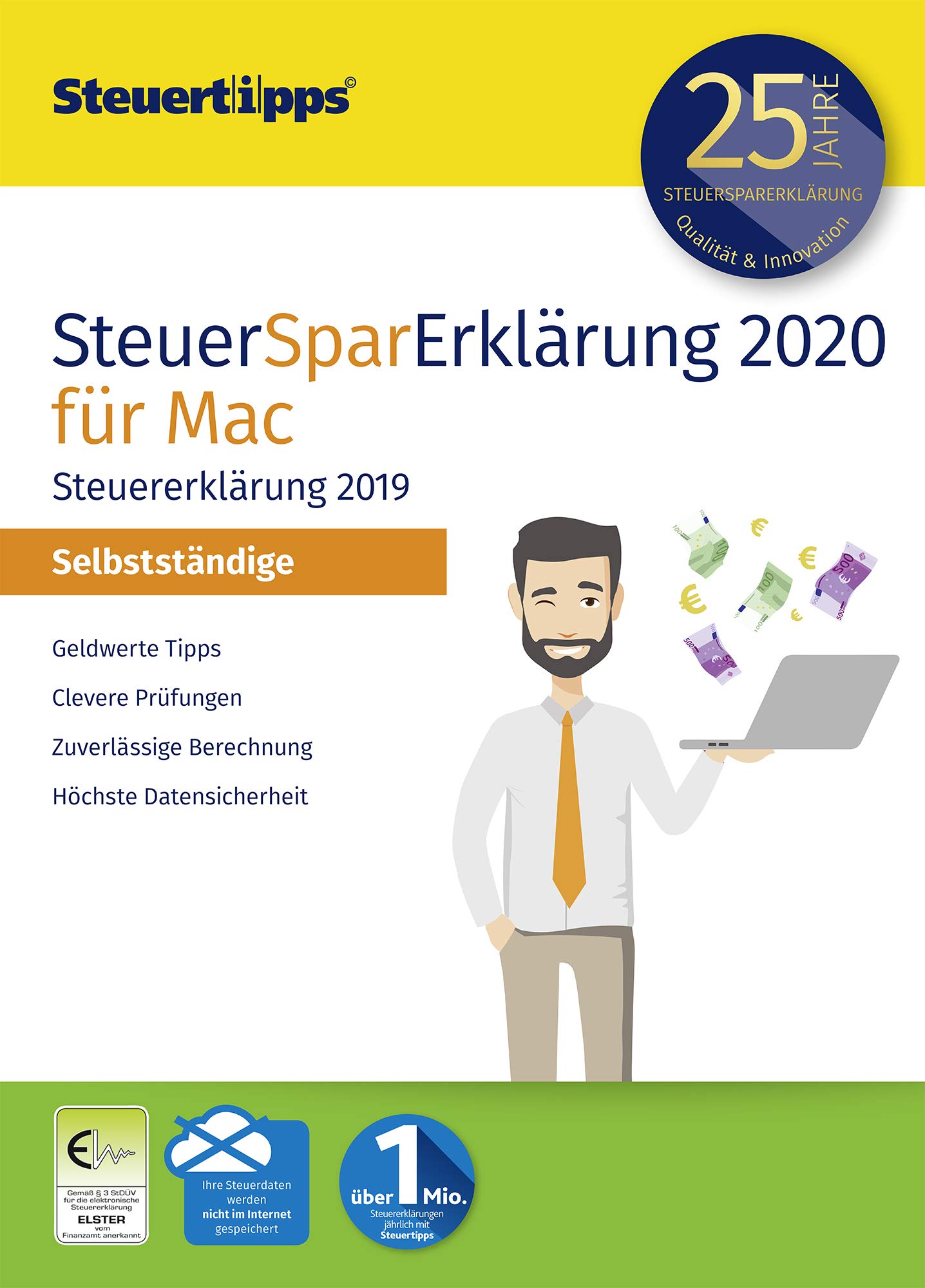 SteuerSparErklärung für Selbstständige 2020, Schritt-für-Schritt Steuersoftware für die Steuererklärung 2019, Aktivierungscode per Mail für Mac: OS X (ab 10.12 Sierra)