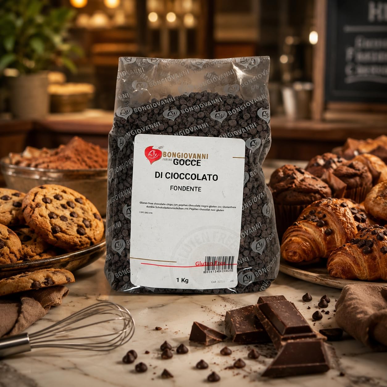 Bongiovanni Bontà Naturali Pépites de Chocolat Noir Sans Gluten 1 kg
